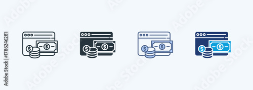 Online Money Multiple Style Icon Collection