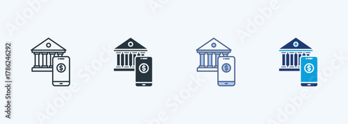 Online Bank Multiple Style Icon Collection