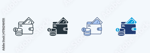 Money Wallet Multiple Style Icon Collection