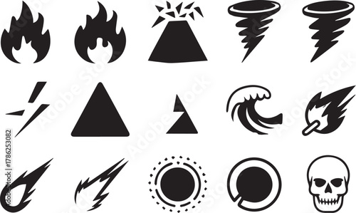 Fire, Danger, Cyclone Emoji Illustrator Artwork Silhouette