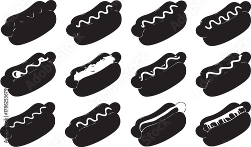 Hotdogs silhouette Illustrator Artwork