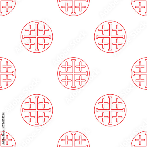 christian cross seamless pattern isolated on transparent background.