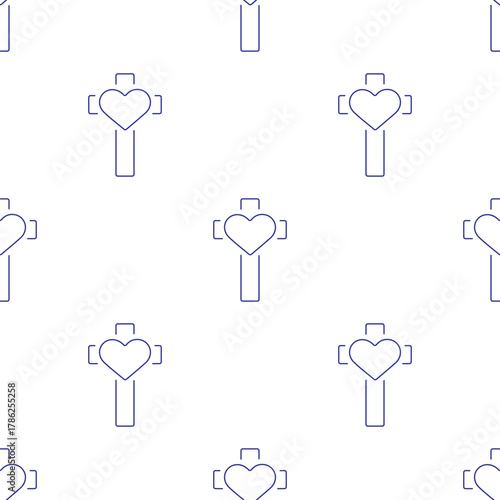 christian cross seamless pattern isolated on transparent background.