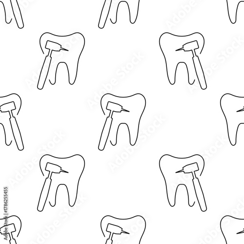 dentist seamless pattern isolated on transparent background.