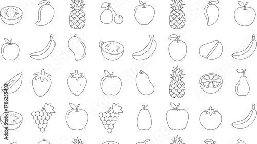 Healthy Tropical Food Repeat Texture for Packaging Design