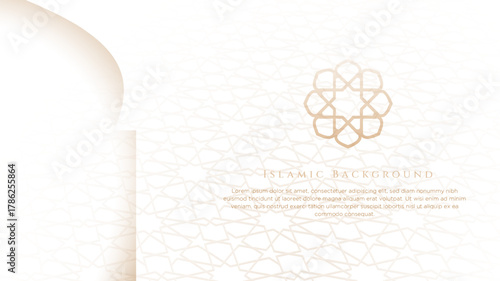 Luxury islamic background in gold design with simple mosque design