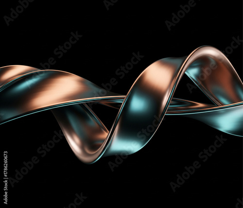 Elegant 3D Metallic Flow Composition