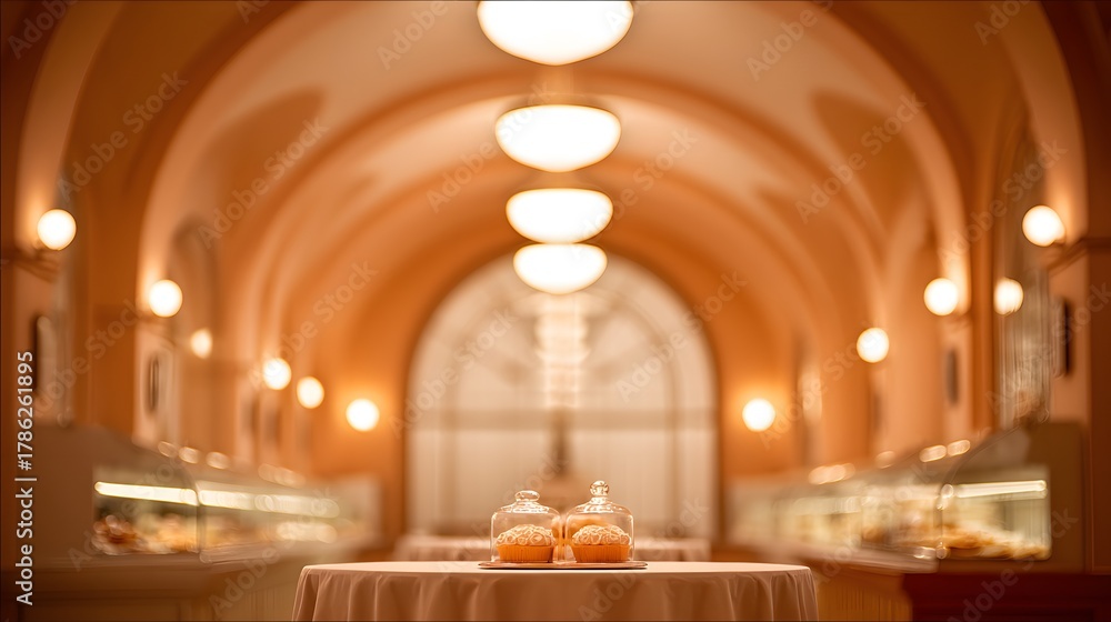 Fototapeta premium Pastries in a Grand Hall