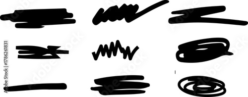 set of hand drawn ink splashes