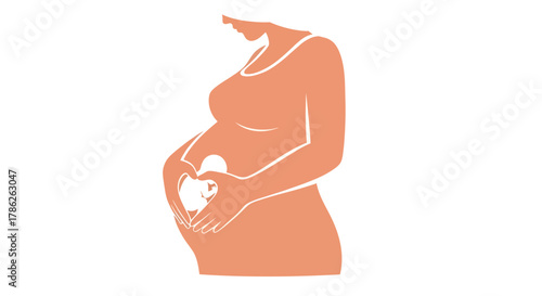 Expecting mother's serene silhouette: A vector art illustration of love and anticipation for