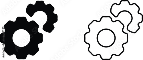 gear icon set setting logo design vector illustration wheel