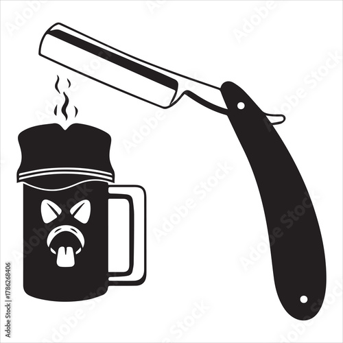 barber shop icon black line art