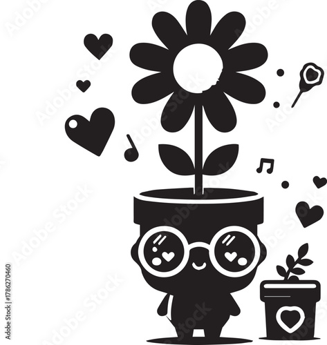 Couple Love Doll ,Romantic Man Woman Silhouette Hands with Heart Symbol Love Icon Passion Relationship