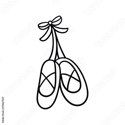 Hand drawn ballet shoes outline element icon