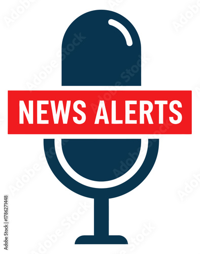 News Alert Icon for Breaking News Journalism and Live Broadcasts