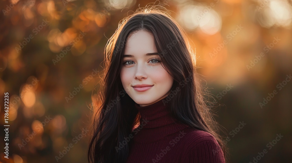 Obraz premium Woman outdoors autumn portrait