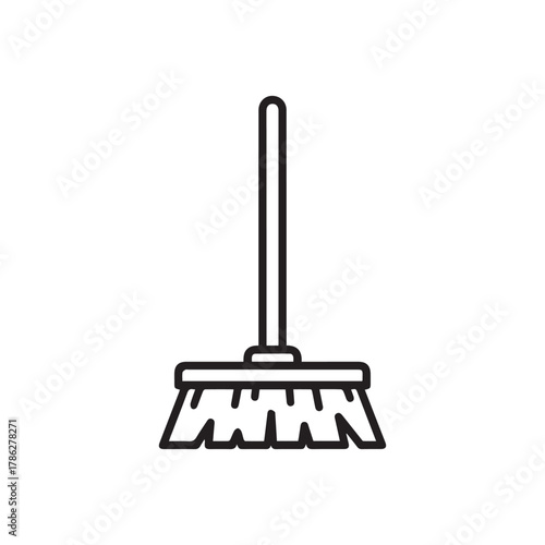 Broom for cleaning isolated on white background