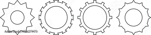 Gear setting vector icon set. Mechanic settings icon black and white vector sign . Progress or construction concept. Cogwheel icons UI vector.