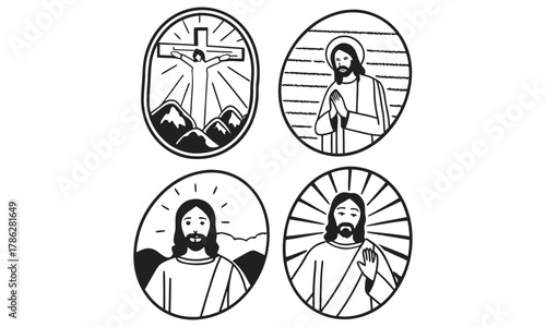 Christianity Symbols and Jesus Christ Icons Collection