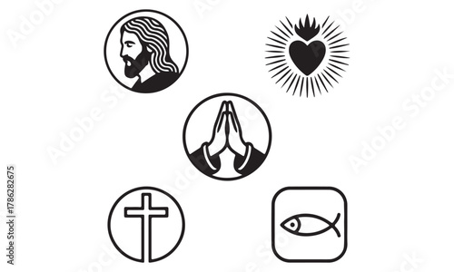 Christianity Symbols and Jesus Christ Icons Collection
