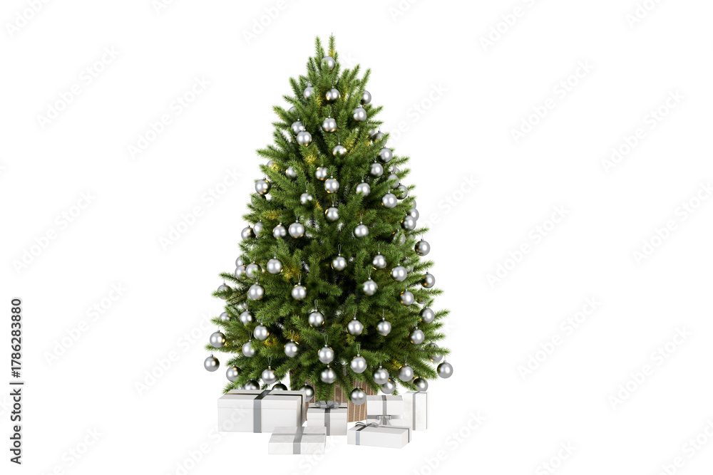 Fototapeta premium christmas tree isolated on white