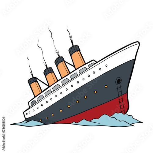 The Titanic sinks into the deep Atlantic after striking an iceberg. A tragic night of chaos, heroism, and loss as the massive ship disappears beneath freezing waters, leaving history behind.”