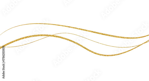 Golden glittering waves on white background for festive and celebratory designs