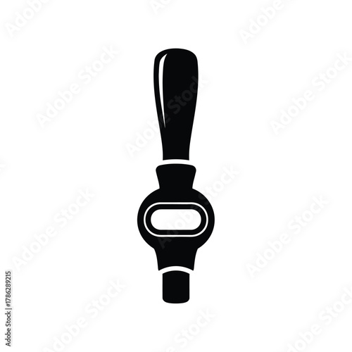 Black beer tap icon on white background vector