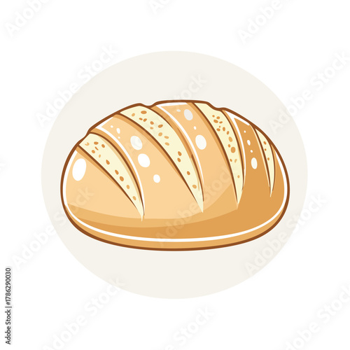 Vector illustration of freshly baked bread on white background