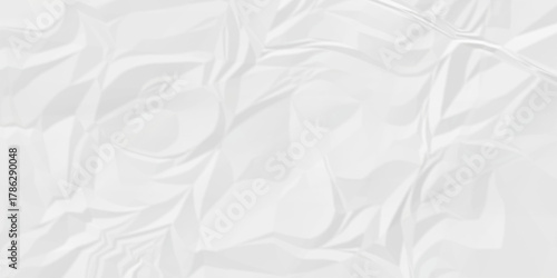 Crushed aged page white paper rough obsolete wrinkle cardboard crumpled satin fabric ripped cloth decoration background	
