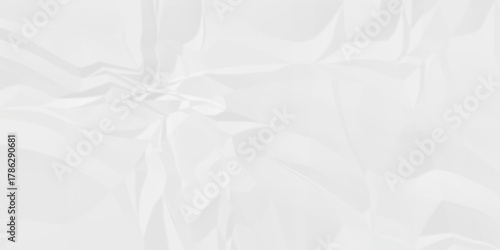 Crumple crushed aged white obsolete rumple craft design. wrinkle ripped creased white crumple aged closeup recycled document grunge paper background.	