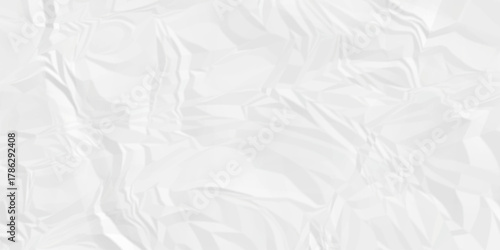 Crushed aged page white paper rough obsolete wrinkle cardboard crumpled satin fabric ripped cloth decoration background	
