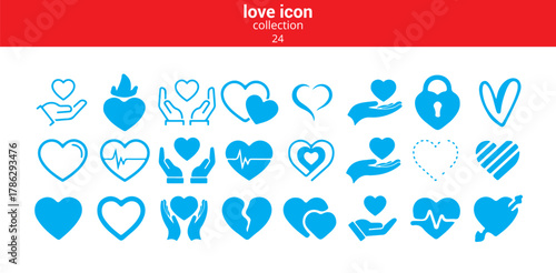 Multicolor Heart Shapes Collection. Love and Romantic Icons. Vector illustration eps 10