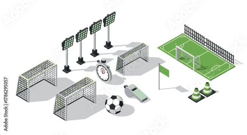 Isometric soccer training equipment with goals cones and whistle perfect for sports development