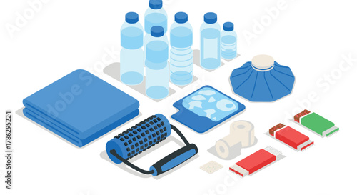 Isometric sports and recovery gear: towels, bottles, ice packs, and more essentials