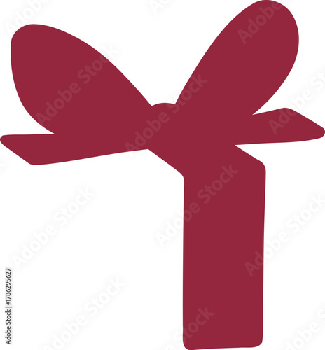Maroon Gift Ribbon Silhouette