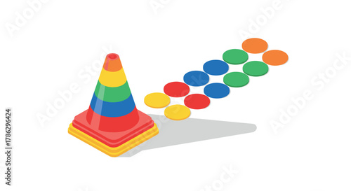 Colorful stacking toy with round discs for children's play and development