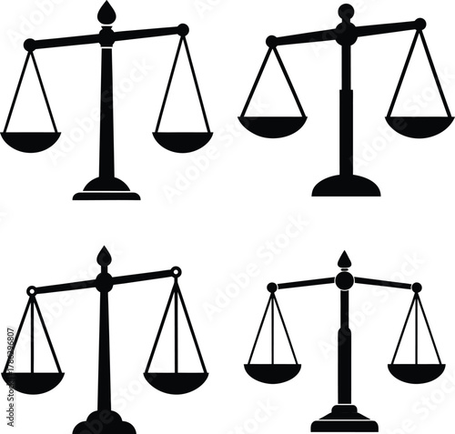 A simple lever balance scale silhouette.