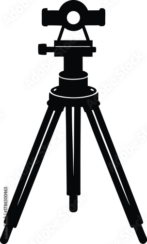 A theodolite surveyors instrument silhouette