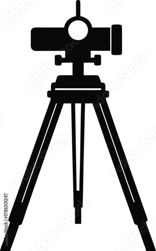 A theodolite surveyors instrument silhouette