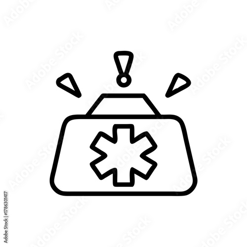 Vector illustration of first aid kit icon with star of life