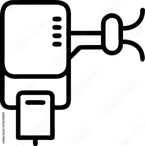 Line art icon of a medical inhaler