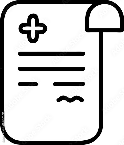 Medical document with plus sign icon
