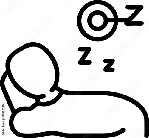 Person sleeping icon with zzz symbol