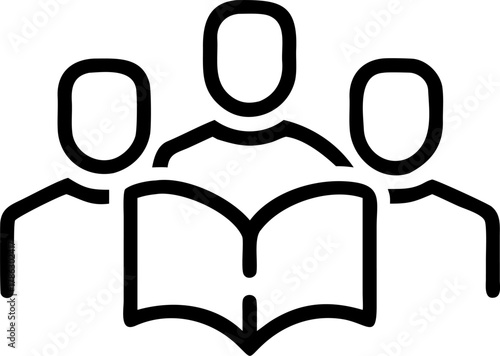 Group of people reading a book together