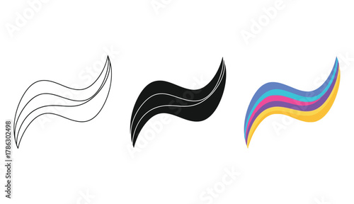 Toothpaste squeeze with outline solid and colorful graphic for oral care hygiene