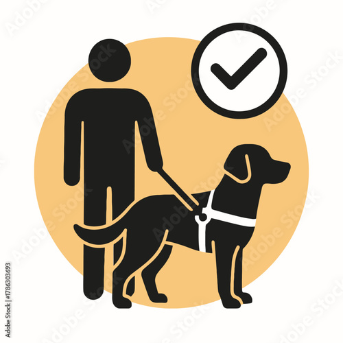 Service Dog or Assistance Dog Welcome and Permitted Icon