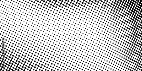 Flowing Wave Dot Halftone Pattern: Curve Gradient Shape on Transparent Background. Suit for banner, web, brochure, pamflet and presentation