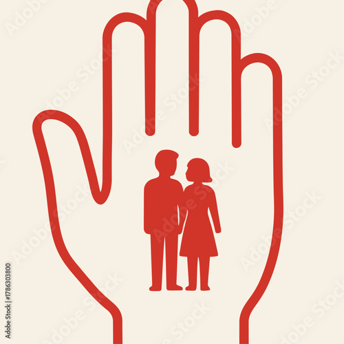Stop Unauthorized or Unmarried Couple Check-in Hand Icon