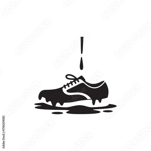 Melting Sneaker Shoe Vector Illustration